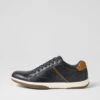 Volt Navy Pull Up Leather Sneakers