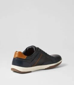 Volt Navy Pull Up Leather Sneakers -Lynx Shoes Shop CF11909DBY5Y 4