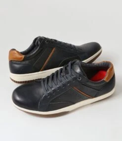 Volt Navy Pull Up Leather Sneakers -Lynx Shoes Shop CF11909DBY5Y 6