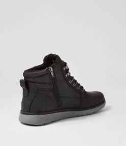 Yrbud Black Crazyhorse Leather Lace Up Boots 9 Yrbud Black Crazyhorse Leather Lace Up Boots -Lynx Shoes Shop CF11910BLAQB 4