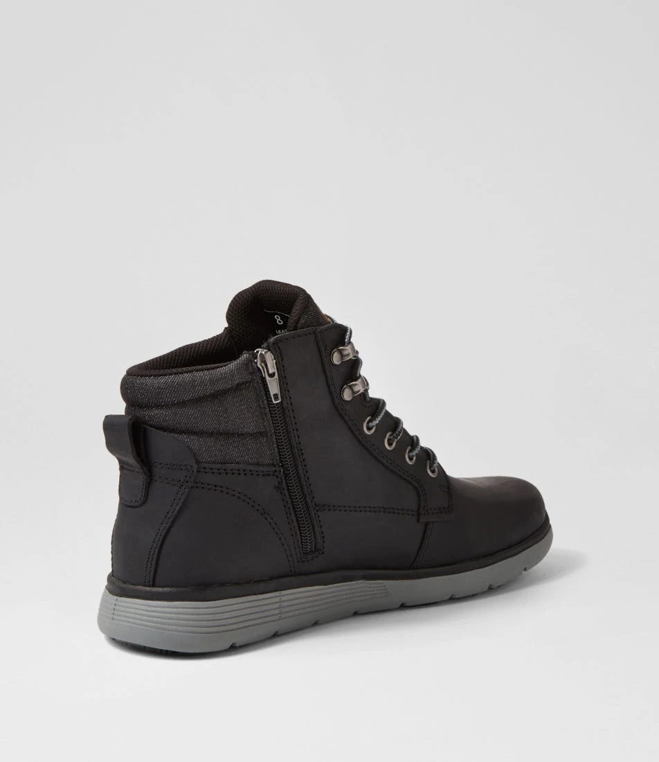 Yrbud Black Crazyhorse Leather Lace Up Boots 5 Yrbud Black Crazyhorse Leather Lace Up Boots - Image 3