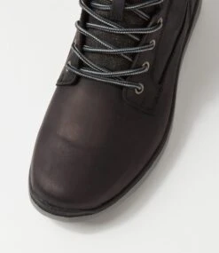 Yrbud Black Crazyhorse Leather Lace Up Boots 10 Yrbud Black Crazyhorse Leather Lace Up Boots -Lynx Shoes Shop CF11910BLAQB 5