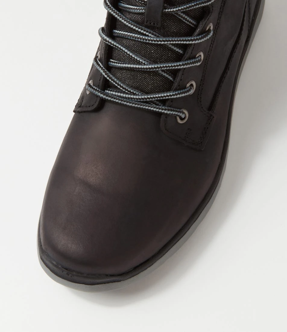 Yrbud Black Crazyhorse Leather Lace Up Boots 6 Yrbud Black Crazyhorse Leather Lace Up Boots - Image 4