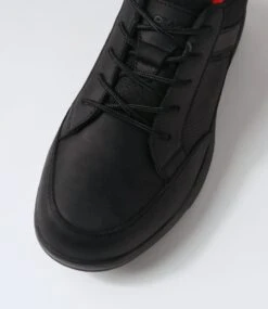 Reach Black Crazyhorse Leather Lace Up Flats -Lynx Shoes Shop CF11917BLAQB 5