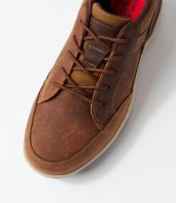 Reach Dark Brown Crazyhorse Leather Lace Up Flats -Lynx Shoes Shop CF11917E25QB 5