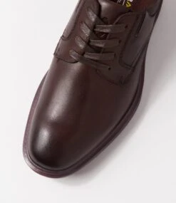 Regan Chocolate Leather Lace Up Flats -Lynx Shoes Shop CF11920E16LE 5