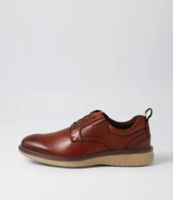Regan Cognac Leather Lace Up Flats