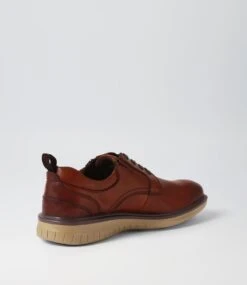 Regan Cognac Leather Lace Up Flats -Lynx Shoes Shop CF11920T07LE 4