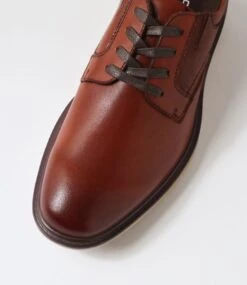 Regan Cognac Leather Lace Up Flats -Lynx Shoes Shop CF11920T07LE 5