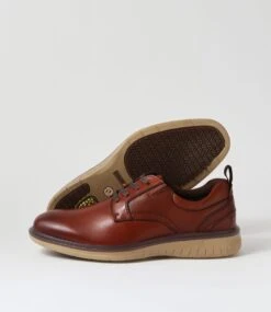 Regan Cognac Leather Lace Up Flats -Lynx Shoes Shop CF11920T07LE 6