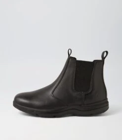 Roller Black Crazyhorse Leather Chelsea Boots