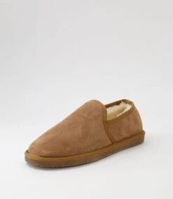 Otto Cognac Suede Slippers -Lynx Shoes Shop CF11930T07SU 3