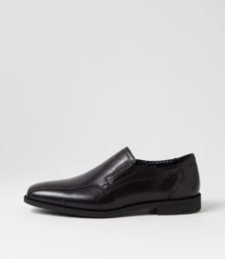 Theo Black Leather Flat Shoes