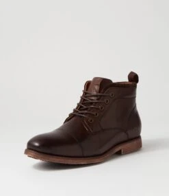 Scold Dark Brown Pull Up Leather Lace Up Boots -Lynx Shoes Shop CF11938E255Y 3