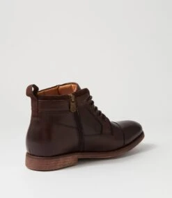 Scold Dark Brown Pull Up Leather Lace Up Boots -Lynx Shoes Shop CF11938E255Y 4