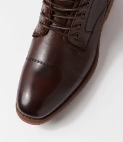 Scold Dark Brown Pull Up Leather Lace Up Boots -Lynx Shoes Shop CF11938E255Y 5