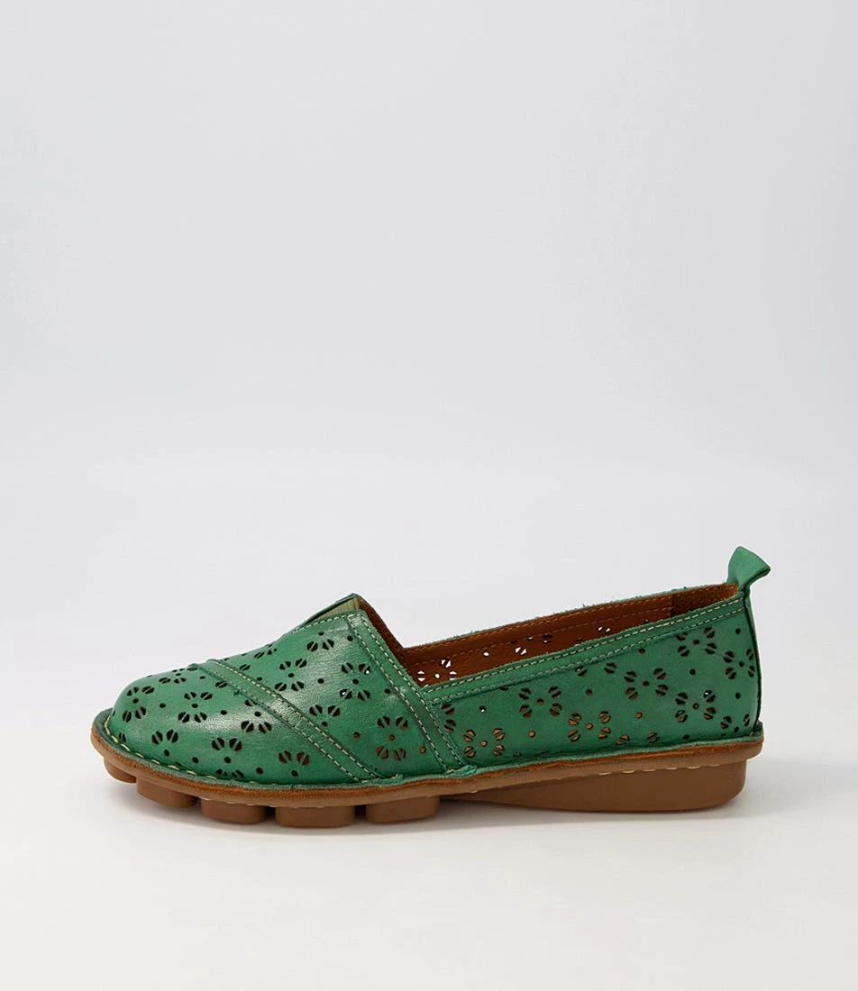 Ligde Emerald Leather Flat Shoes 3 Ligde Emerald Leather Flat Shoes