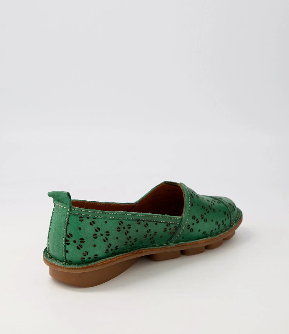 Ligde Emerald Leather Flat Shoes 5 Ligde Emerald Leather Flat Shoes - Image 3