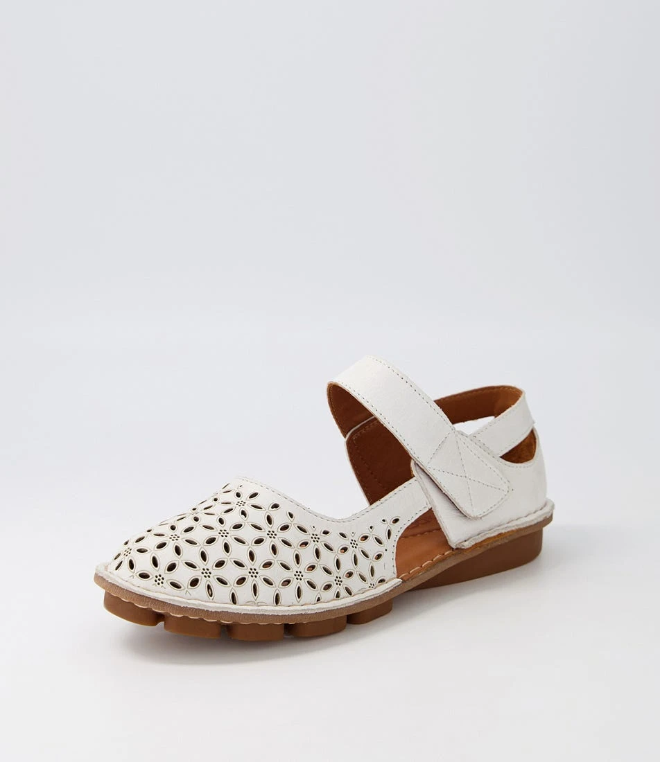 Lahilan White Leather Flat Shoes 4 Lahilan White Leather Flat Shoes - Image 2