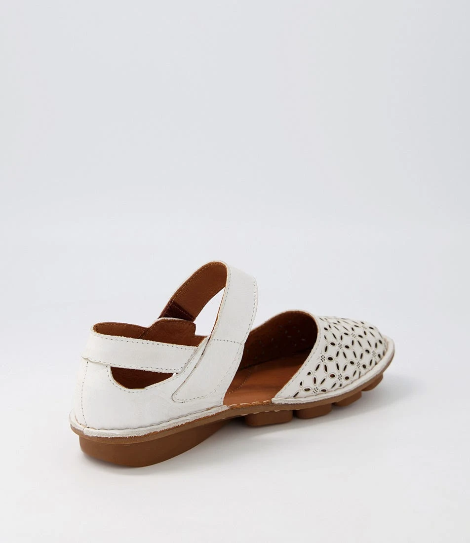 Lahilan White Leather Flat Shoes 5 Lahilan White Leather Flat Shoes - Image 3