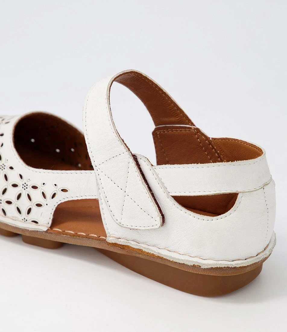 Lahilan White Leather Flat Shoes 7 Lahilan White Leather Flat Shoes - Image 5