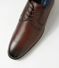 Velocity Brown Leather Lace Up Flats -Lynx Shoes Shop CF11944BROLE 5