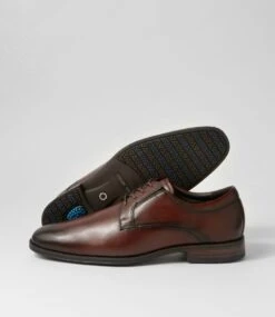 Velocity Brown Leather Lace Up Flats -Lynx Shoes Shop CF11944BROLE 6