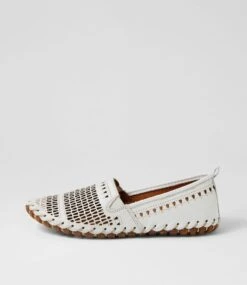 Nariza White Leather Loafers