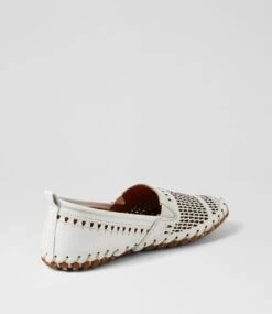 Nariza White Leather Loafers -Lynx Shoes Shop CF11954WHILE 4