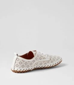 Nedina White Leather Lace Up Flats 9 Nedina White Leather Lace Up Flats -Lynx Shoes Shop CF11955WHILE 4