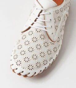 Nedina White Leather Lace Up Flats 10 Nedina White Leather Lace Up Flats -Lynx Shoes Shop CF11955WHILE 5