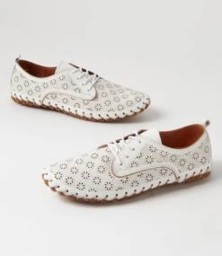 Nedina White Leather Lace Up Flats 11 Nedina White Leather Lace Up Flats -Lynx Shoes Shop CF11955WHILE 6