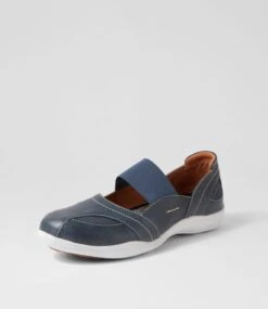 Giddi Blue Washed Leather Flat Shoes -Lynx Shoes Shop CF11991BLUDT 3