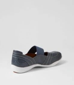 Giddi Blue Washed Leather Flat Shoes -Lynx Shoes Shop CF11991BLUDT 4