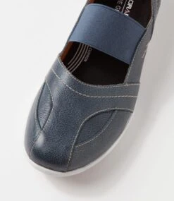 Giddi Blue Washed Leather Flat Shoes -Lynx Shoes Shop CF11991BLUDT 5