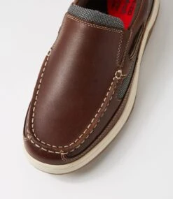 Gully Dark Brown Pull Up Leather Flat Shoes -Lynx Shoes Shop CF12041E255Y 5