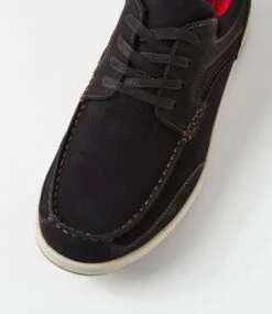 Ceylon Black Nubuck Lace Up Flats -Lynx Shoes Shop CF12053BLAAG 5