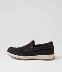 Celtic Black Nubuck Flat Shoes