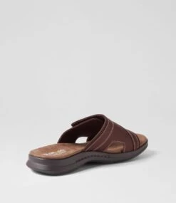Iver Dark Brown Tumble Leather Slides -Lynx Shoes Shop CF12061E25DL 4
