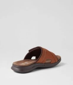 Iver Dark Tan Tumble Leather Slides -Lynx Shoes Shop CF12061T30DL 4