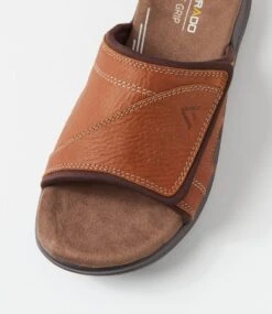 Iver Dark Tan Tumble Leather Slides -Lynx Shoes Shop CF12061T30DL 5