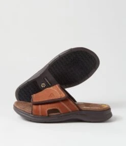 Iver Dark Tan Tumble Leather Slides -Lynx Shoes Shop CF12061T30DL 6