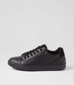 Neterman Black Full Grain Leather Sneakers