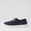 Anders Navy Washed Canvas Sneakers -Lynx Shoes Shop CF12069DBY3Q 2