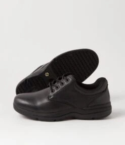 Renegade Snr E Lace Ws Black Leather Lace Up Flats -Lynx Shoes Shop CF12100BLALE 6