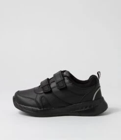 Clarks Hustle Jnr Adj E Black Sneakers