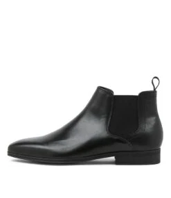 Alpha Black Leather Chelsea Boots