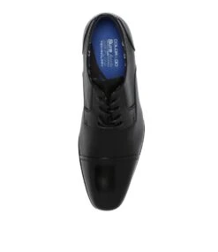 Azzure Black Leather Lace Up Flats -Lynx Shoes Shop CV10005BLALE 6