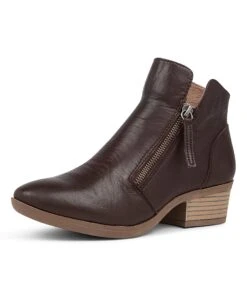 Zalen Choc Leather Ankle Boots -Lynx Shoes Shop DF10764E91LE 2
