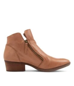 Zalen Dark Tan Leather Ankle Boots -Lynx Shoes Shop DF10764T30LE 5
